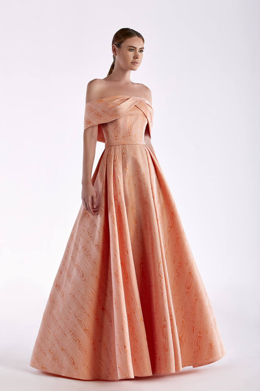 Edward Arsouni Taffeta Moire Gown ...